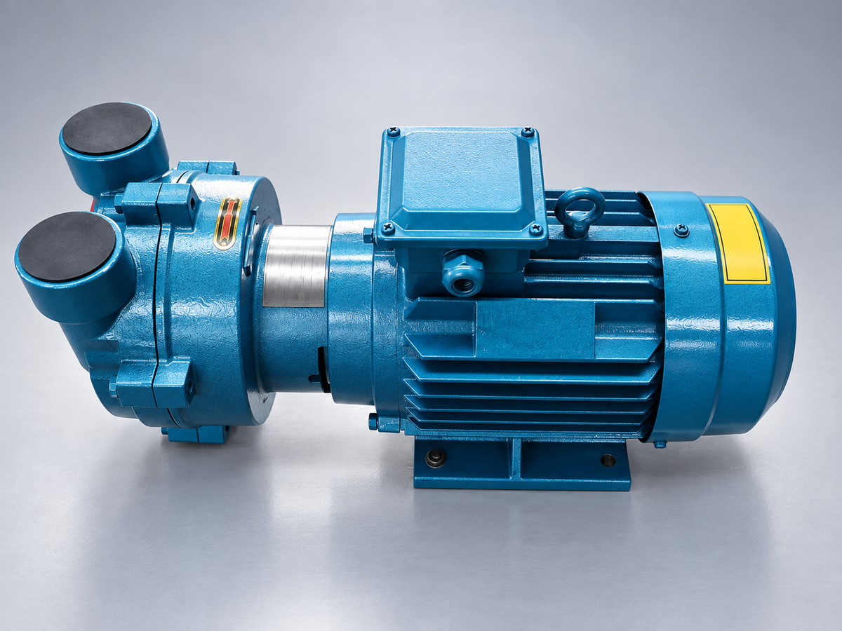 Studio presentation of the supplied 2BV pump and motor assembly